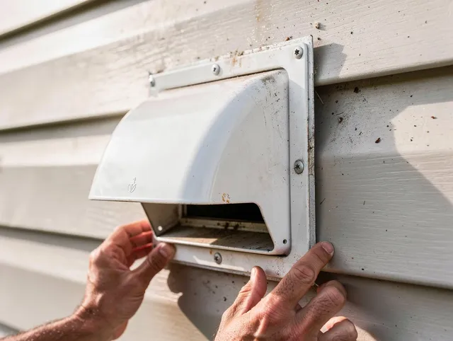 Palm Beach Gardens Dryer Vent Cleaning technician delivering thorough residential dryer vent cleaning service in Palm Beach Gardens